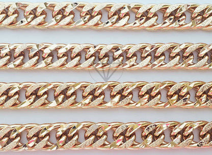 Pulsera de Lujo - 100296 - Diseño Cubana Diamantada 12mm Oro Laminado 18K