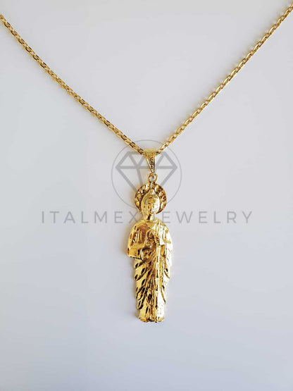 Dije Religioso - 100483.100484 - San Judas Tadeo Tamaño Extra Grande Oro Laminado 18K