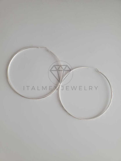 Arracada de Lujo - 103509 - Arracada de Tubo Diamantada 40mm Plata Fina .925