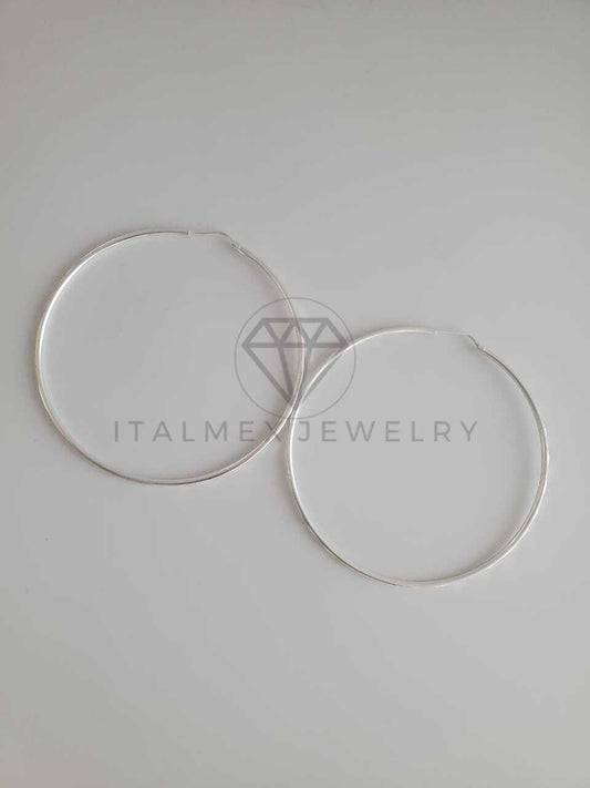 Arracada de Lujo - 103509 - Arracada de Tubo Diamantada 40mm Plata Fina .925