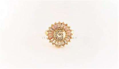 Anillo de Lujo - 102601 - Diseño Inicial "G" con CZ Clara Oro Laminado 18K