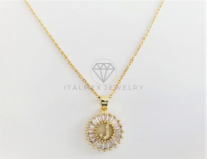 Collar Elegante - 102619 - Collar Inicial "J" Con CZ Clara Oro Laminado 18K