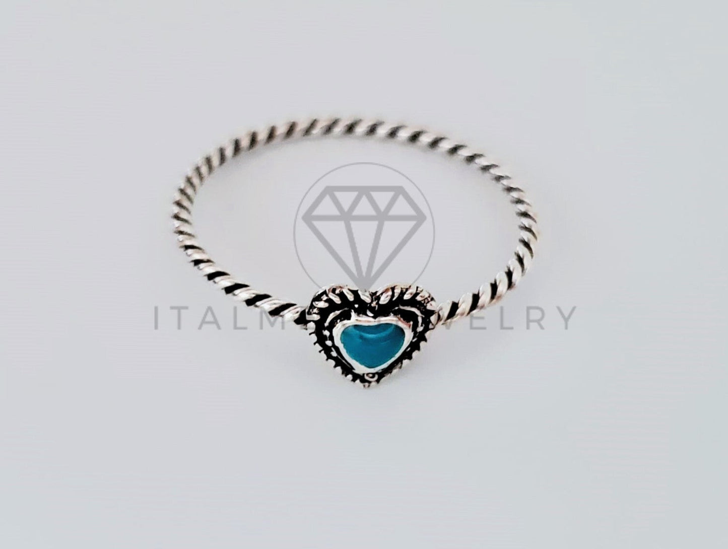 Anillo de Dama - 105136 - Anillo Corazon Turquesa Plata .925