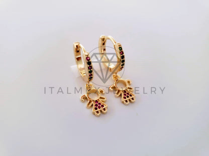 Arete de Lujo - 104627 - Huggie Niña CZ Color Oro Laminado 18K