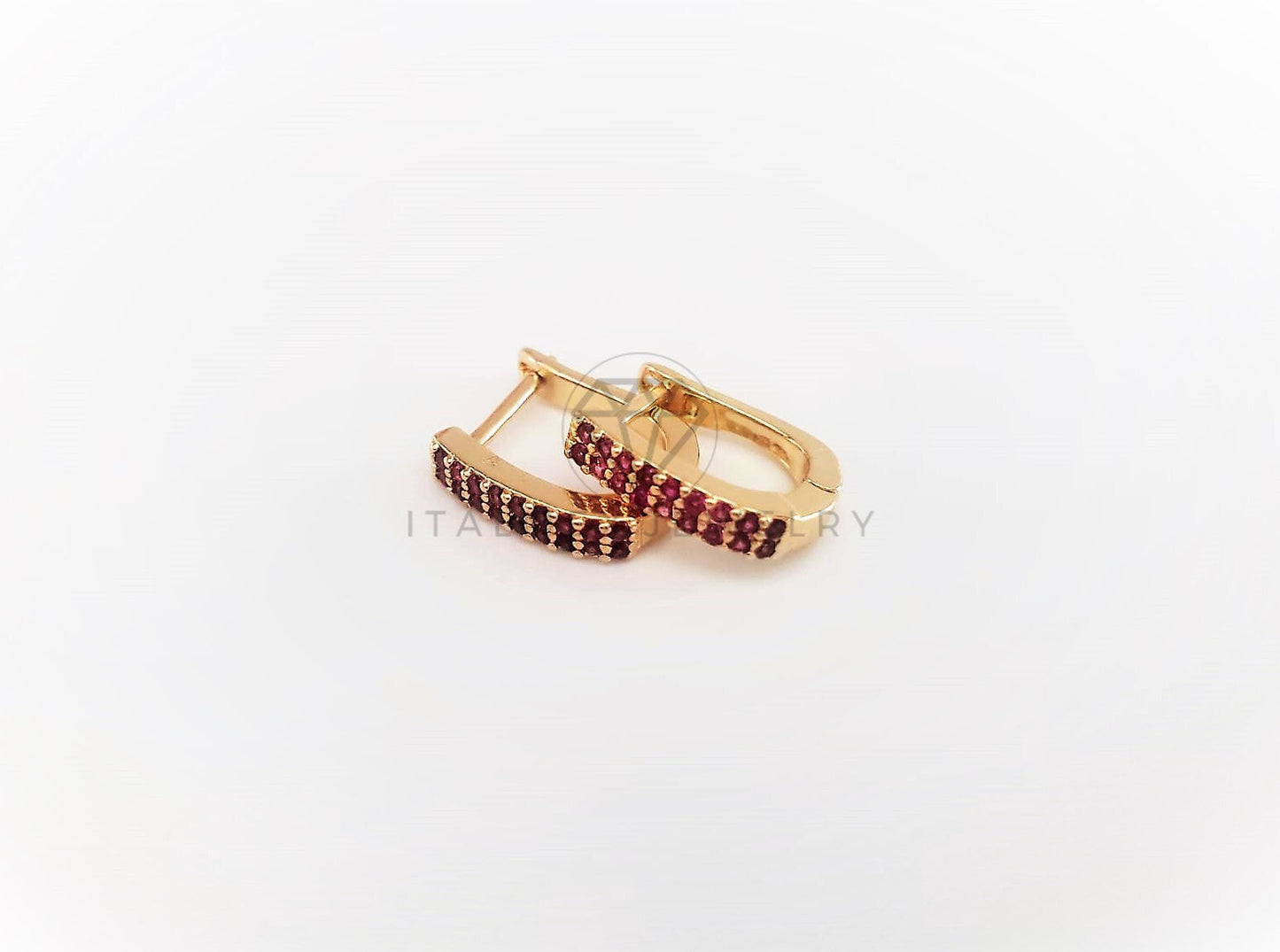 Arete de Lujo - 103147 - Diseño Clásico CZ Rosa Oro Laminado 18K