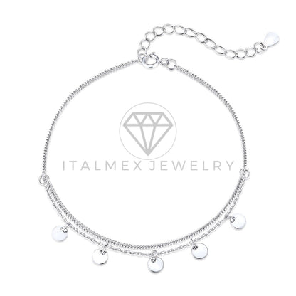 Pulsera de Lujo - 103615 - Diseño Ajustable Bolitas Plata Fina .925