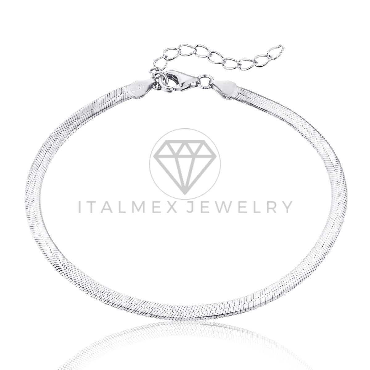 Pulsera de Lujo - 103611 - Diseño Planchada 3mm Plata Fina .925