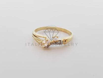 Anillo de Lujo - 101656 - Diseño Chispitas CZ Clara Oro Laminado 18K