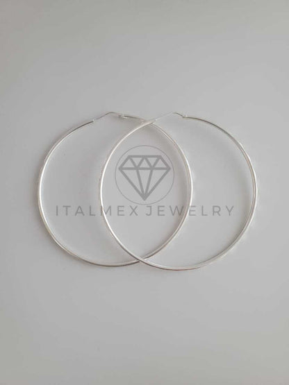 Arracada de Lujo - 103506 - Arracada de Tubo Diamantada 50mm Plata Fina .925