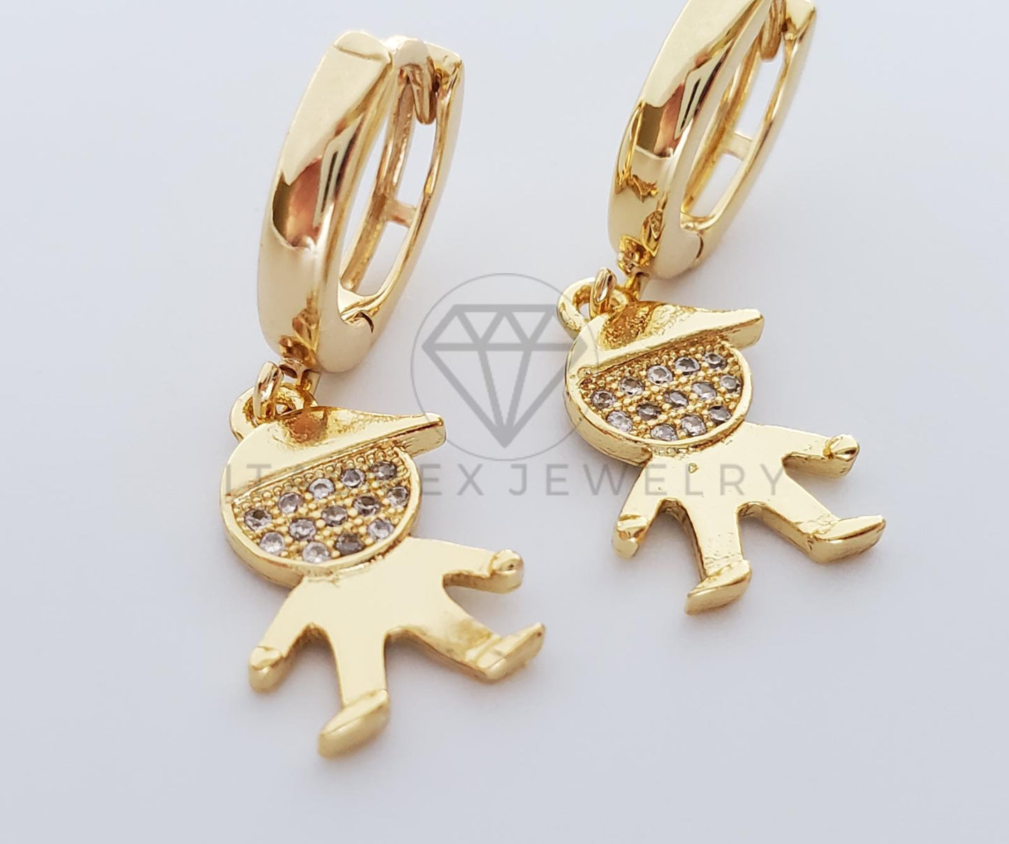 Arete de Lujo - 100222 - Diseño de Niños con CZ Clara Oro Laminado 18K