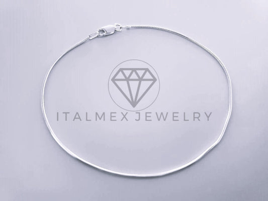 Pulsera de Lujo - 104456 - Diseño Cola de Rata 8 Pulgadas Plata Fina .925
