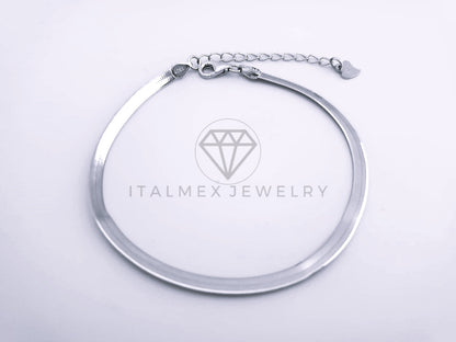 Pulsera de Lujo - 103611 - Diseño Planchada 3mm Plata Fina .925