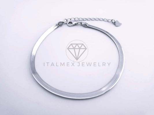 Pulsera de Lujo - 103611 - Diseño Planchada 3mm Plata Fina .925