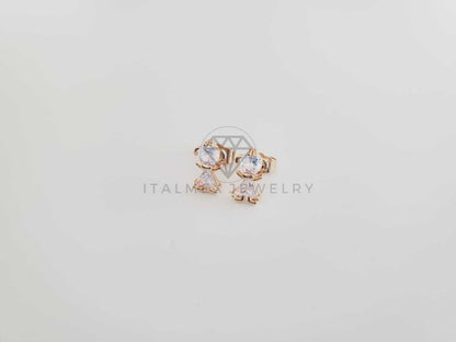 Broquel de Lujo - 102440 - Diseño de Niña CZ Clara Oro Laminado 18K