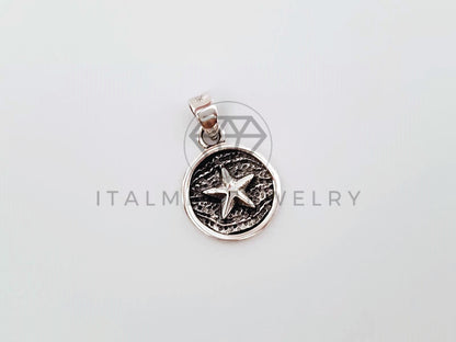 Dije No Religioso - 104462 - Dije de Medalla Estrella Plata .925