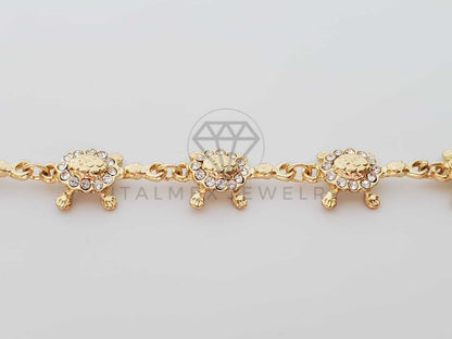 Pulsera de Lujo - 100194 - Diseño Tortugas CZ Clara Oro Laminado 18K