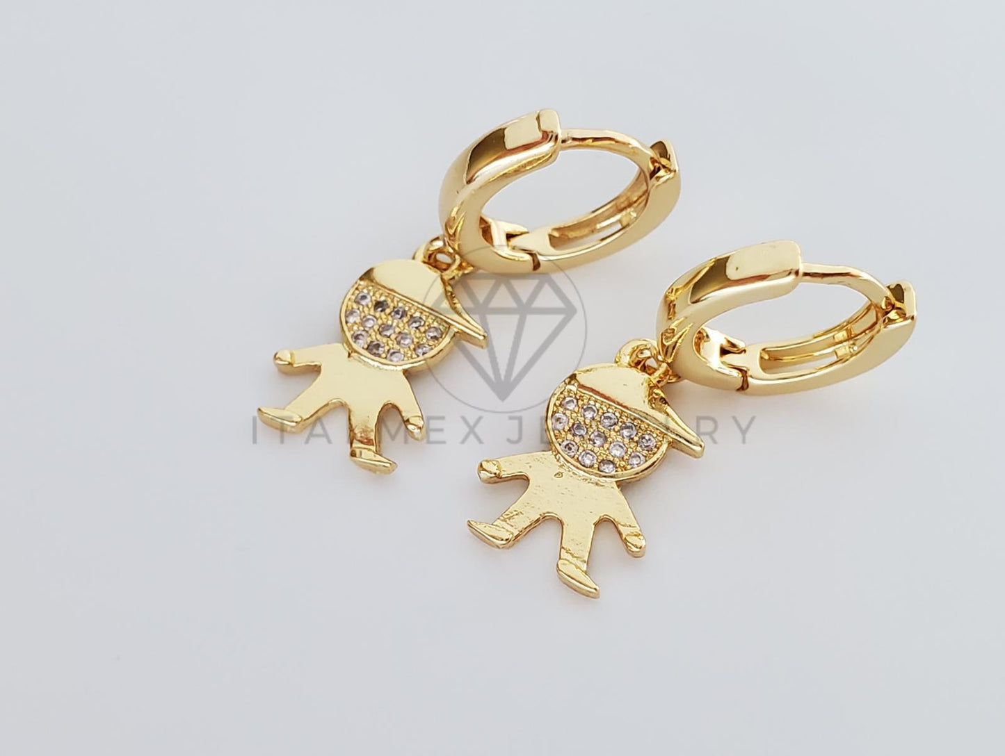 Arete de Lujo - 100222 - Diseño de Niños con CZ Clara Oro Laminado 18K