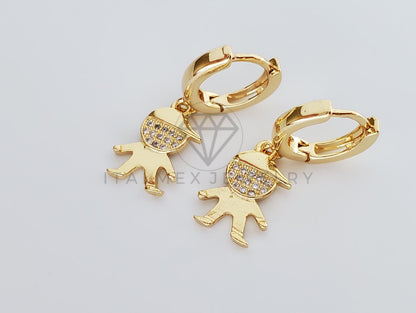 Arete de Lujo - 100222 - Diseño de Niños con CZ Clara Oro Laminado 18K