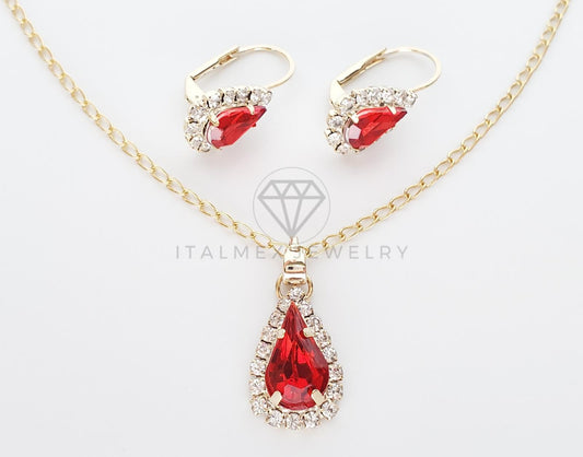 Juego de Lujo - 101205 - Diseño de Ruby Biselado Oro Laminado 18K