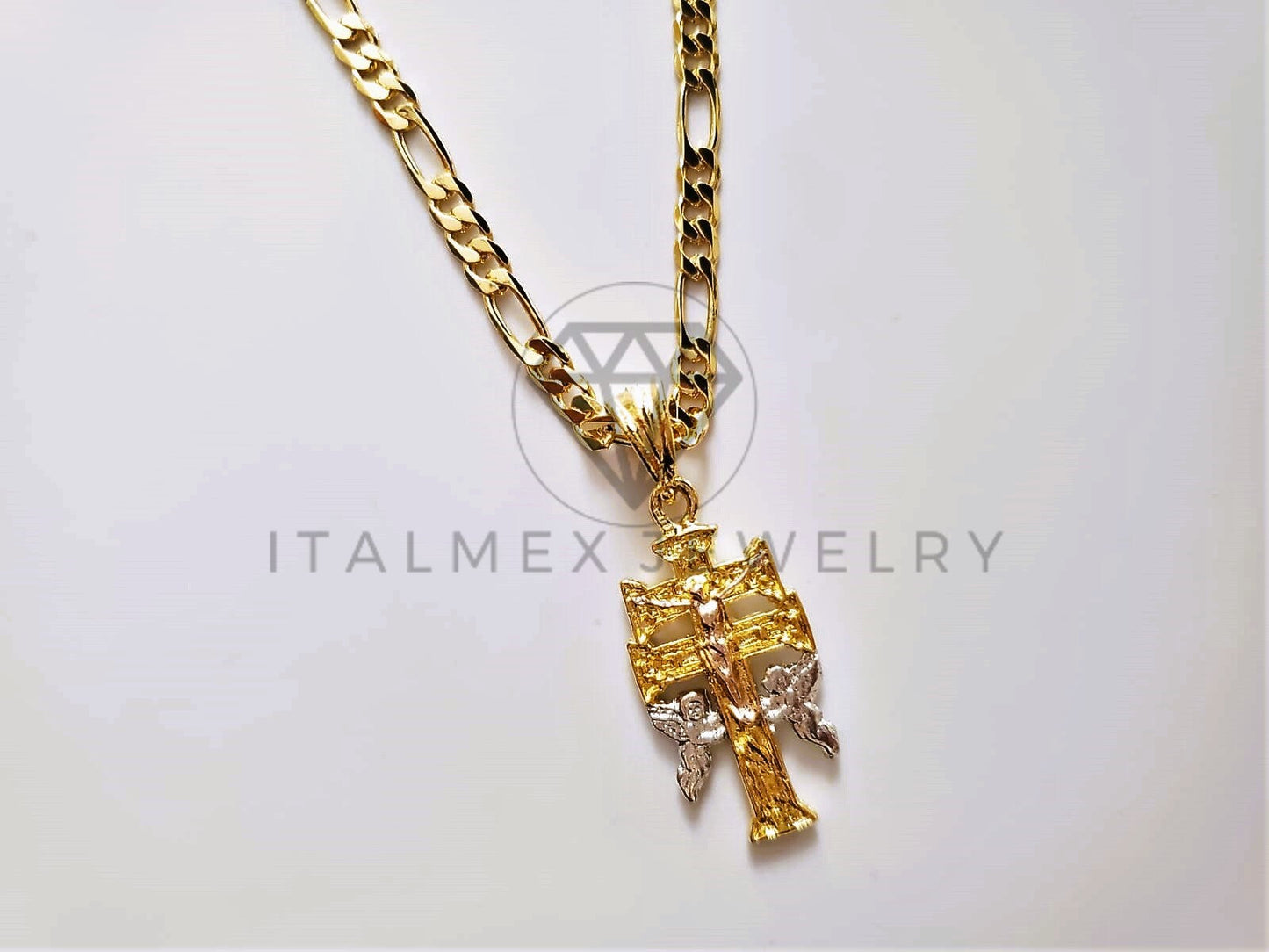 Dije Religioso - 104196 - Cruz de Caravaca Tamaño Chica 3 Oros Oro Laminado 18K