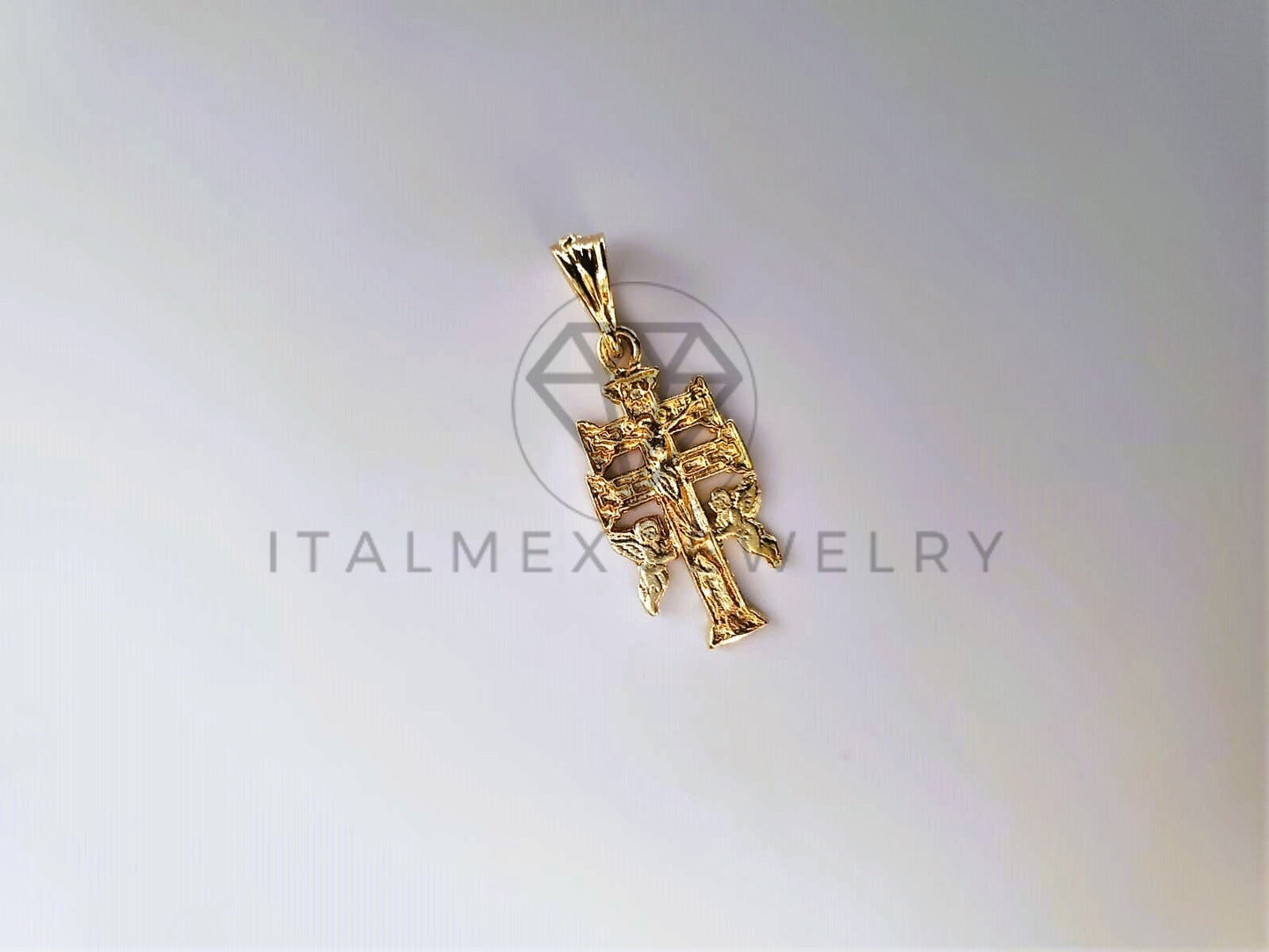 Dije Religioso - 104198 - Cruz de Caravaca Tamaño Chica Oro Laminado 18K
