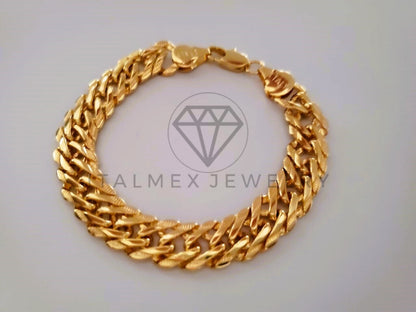 Pulsera de Lujo - 104421 - Diseño Double Link 10mm/8 Pulgadas Oro Laminado 18K