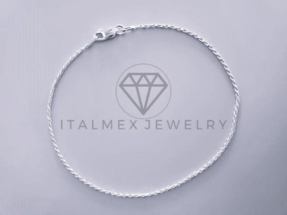 Tobillera Clasica - 104279 - Diseño Torzal 1.4mm/9" Plata .925
