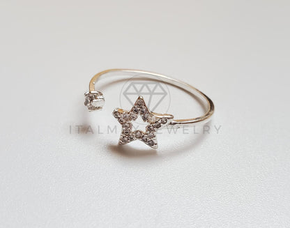 Anillo de Dama - 101501 - Anillo Ajustable Estrella CZ Clara Plata .925
