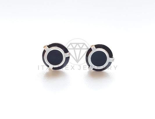 Broquel de Lujo - 101714 - Ilusión 7mm CZ Negra Plata .925