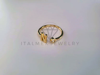 Anillo Dama de Lujo -103767 - Diseño Inicial "N" CZ Clara Oro Laminado 18K