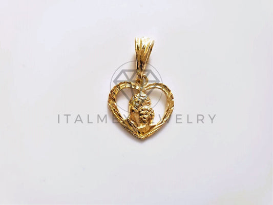Dije de Lujo - 104185 - Dije Corazón Madre e Hijo Oro Laminado 18K