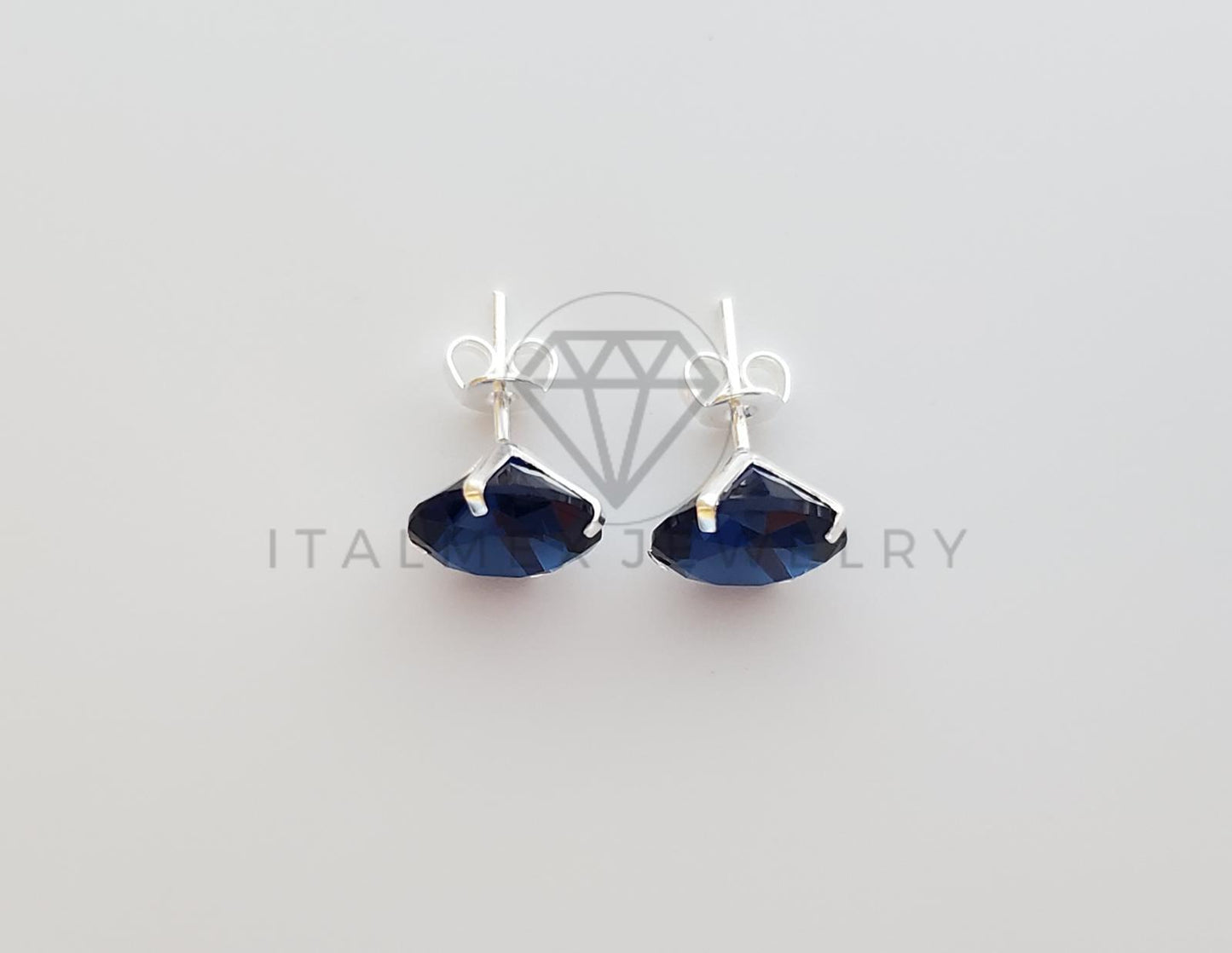 Broquel de Lujo - 101683 - Recto 10mm CZ Azul Plata .925