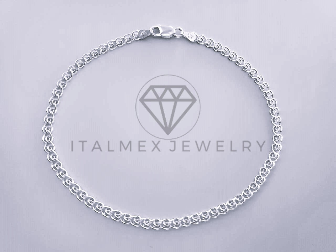 Tobillera Clasica - 104282 - Diseño Tejido Amor 3.5mm/9" Plata .925