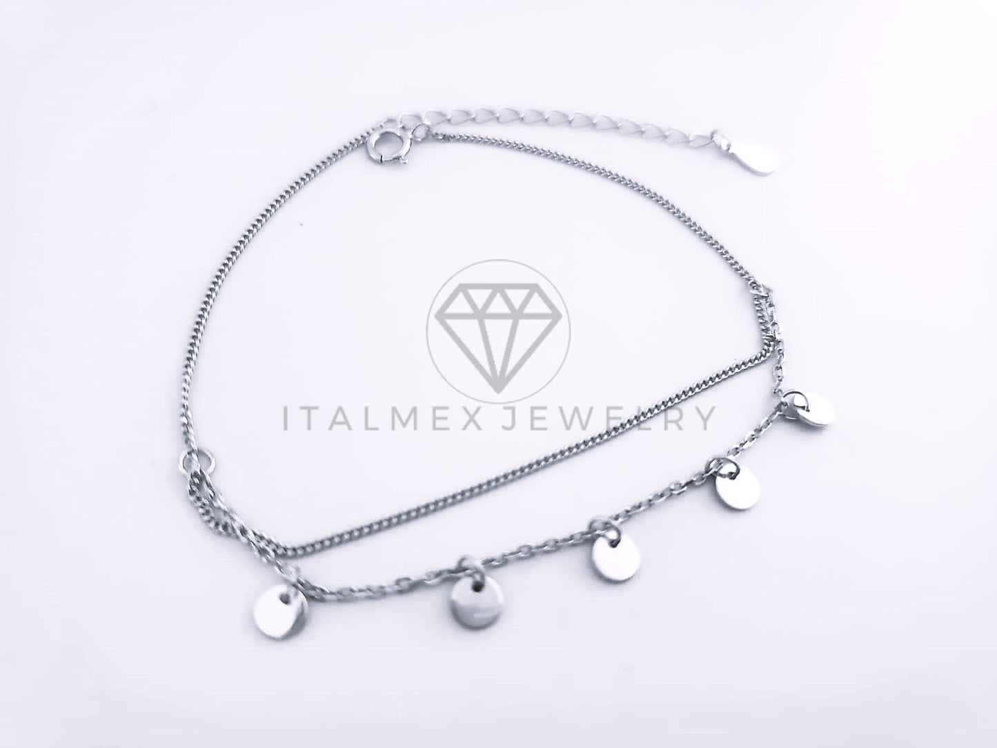Pulsera de Lujo - 103615 - Diseño Ajustable Bolitas Plata Fina .925