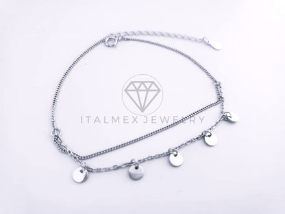 Pulsera de Lujo - 103615 - Diseño Ajustable Bolitas Plata Fina .925