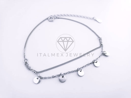 Pulsera de Lujo - 103615 - Diseño Ajustable Bolitas Plata Fina .925
