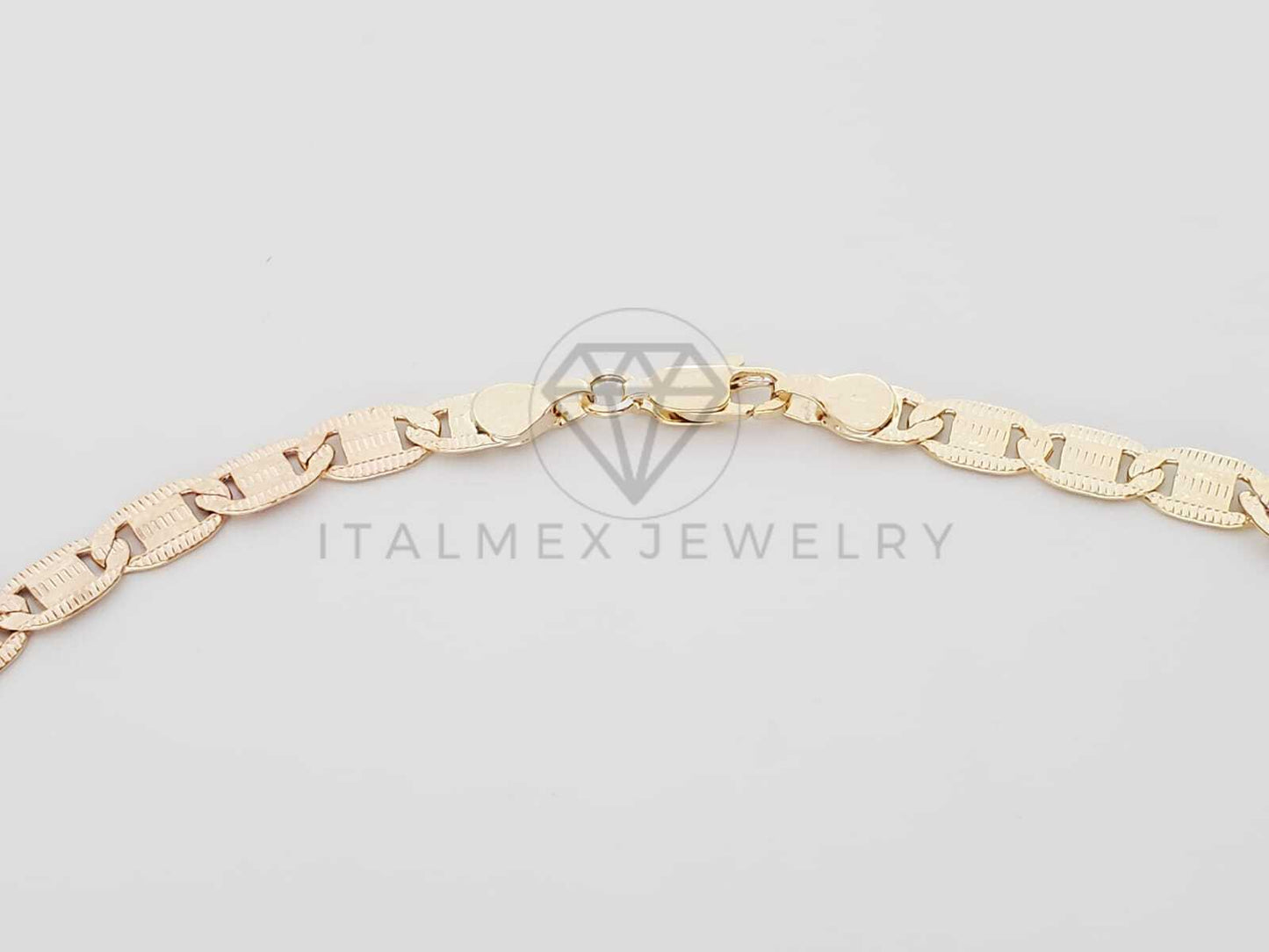 Cadena Clásica - 101915 - Estilo Gucci Rayada 5.5mm/20" 3 Tonos Oro Laminado 18K
