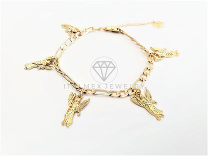 Pulsera Elegante - 102863 - Diseño Arcángel Rafael Oro Laminado 18K