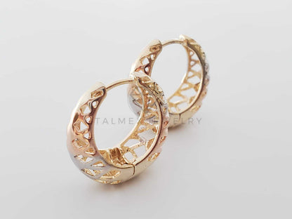 Huggie de Lujo - 101122 - Diseño de Canasta Ondulada Oro Laminado 18K