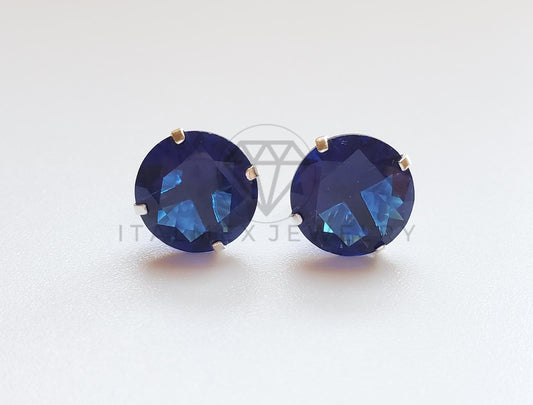 Broquel de Lujo - 101683 - Recto 10mm CZ Azul Plata .925