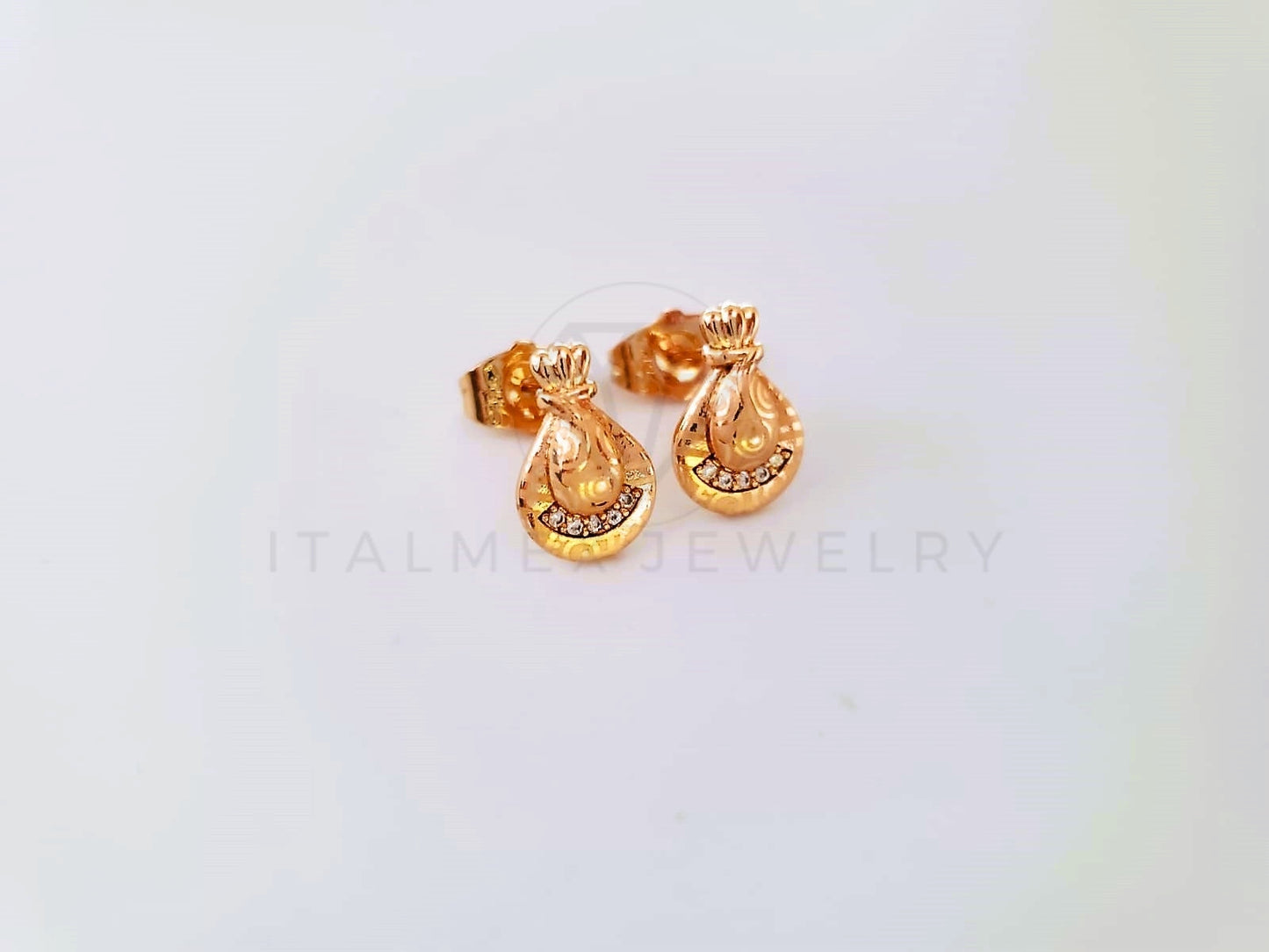 Broquel de Lujo - 104081 - Diseño Laser CZ Clara Oro Laminado 18K