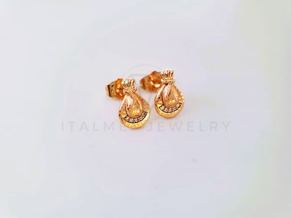 Broquel de Lujo - 104081 - Diseño Laser CZ Clara Oro Laminado 18K