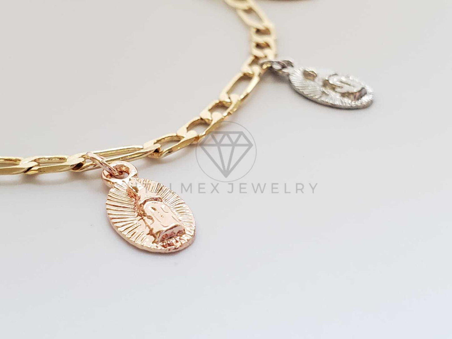 Tobillera Ajustable - 100008 - Diseño de Virgen de Guadalupe Oro Laminado 18K