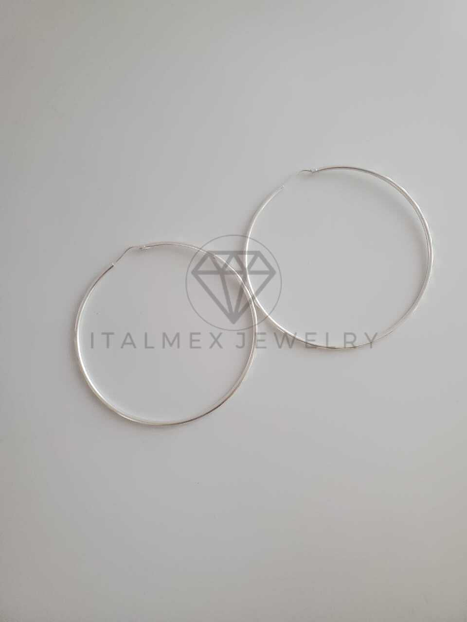Arracada de Lujo - 103509 - Arracada de Tubo Diamantada 40mm Plata Fina .925