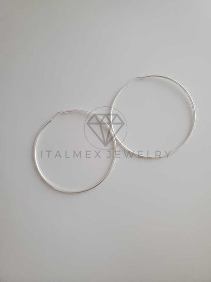 Arracada de Lujo - 103509 - Arracada de Tubo Diamantada 40mm Plata Fina .925
